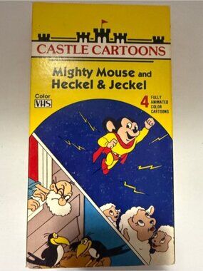 Mighty Mouse & Heckle & Jeckle VHS Castle Cartoons Vintage Tape